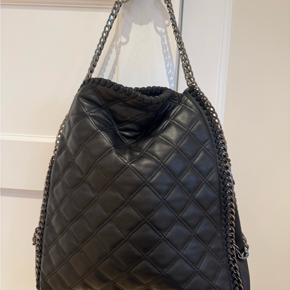 Steve Madden Black Quilted Chain Shoulder Bag - Picture 3 of 7